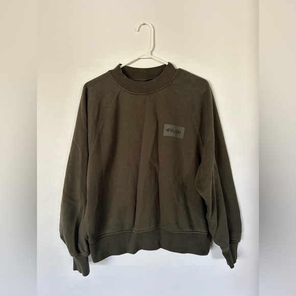 Pajar ATLIN WOMEN'S OVERSIZED FIT CREW SWEATSHIRT Size S Olive - Picture 6 of 9